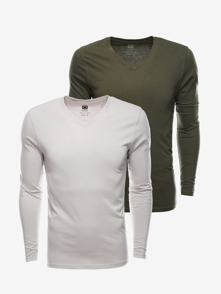 Ombre Clothing Pánské tričko s dlouhým rukávem bez potisku - mix 2 kusy v balení V5 Z41 basic