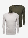Ombre Clothing Pánské tričko s dlouhým rukávem bez potisku - mix 2 kusy v balení V5 Z41 basic