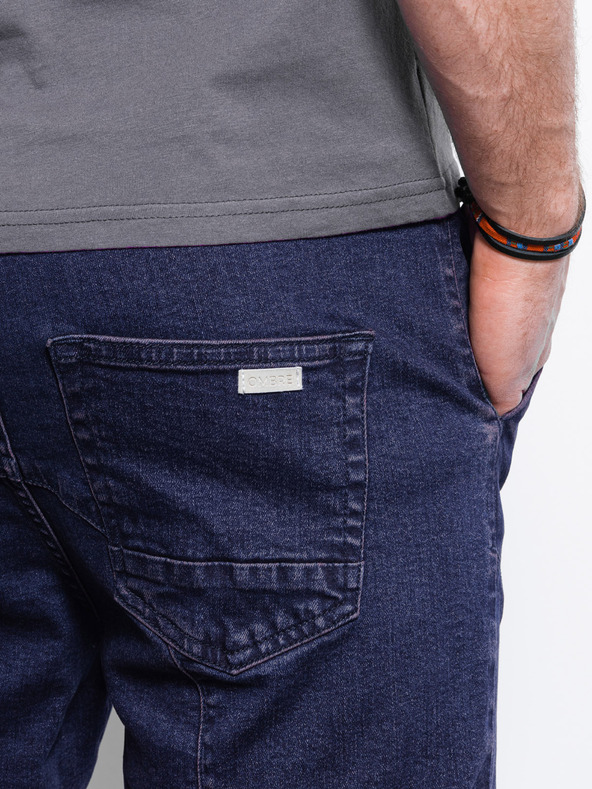 Ombre Clothing Fialové pánské džínové kraťasy Ombre Clothing W361