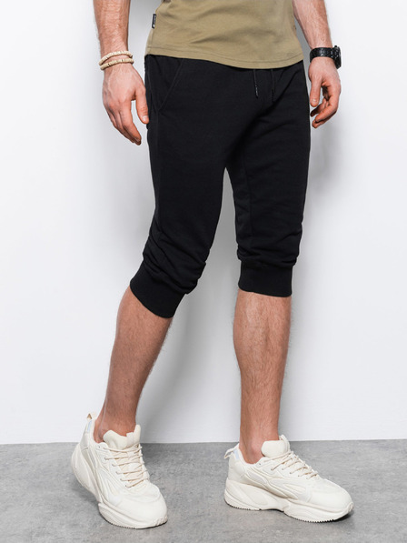 Ombre Clothing Pánské teplákové kraťasy - černá V6 P29