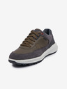 Geox Černo-khaki pánské tenisky se semišovými detaily Geox