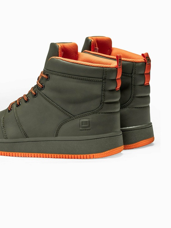 Ombre Clothing Khaki pánské kotníkové tenisky T311