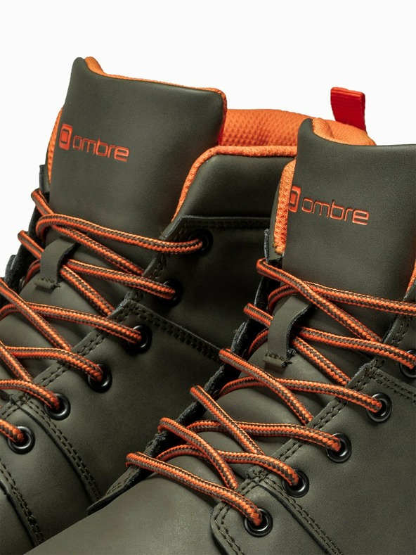 Ombre Clothing Khaki pánské kotníkové tenisky T311