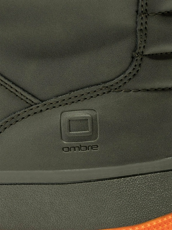 Ombre Clothing Khaki pánské kotníkové tenisky T311