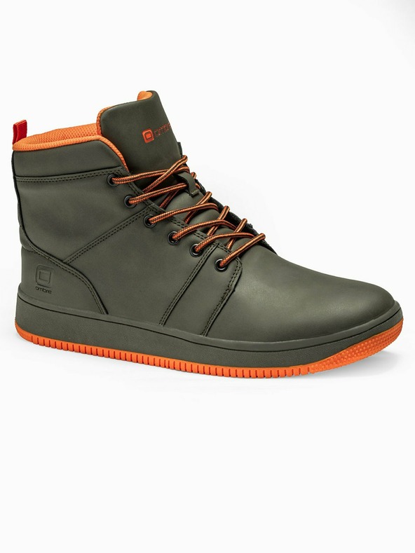 Ombre Clothing Khaki pánské kotníkové tenisky T311