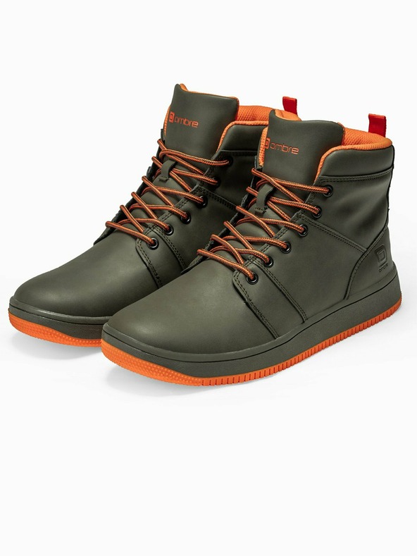 Ombre Clothing Khaki pánské kotníkové tenisky T311