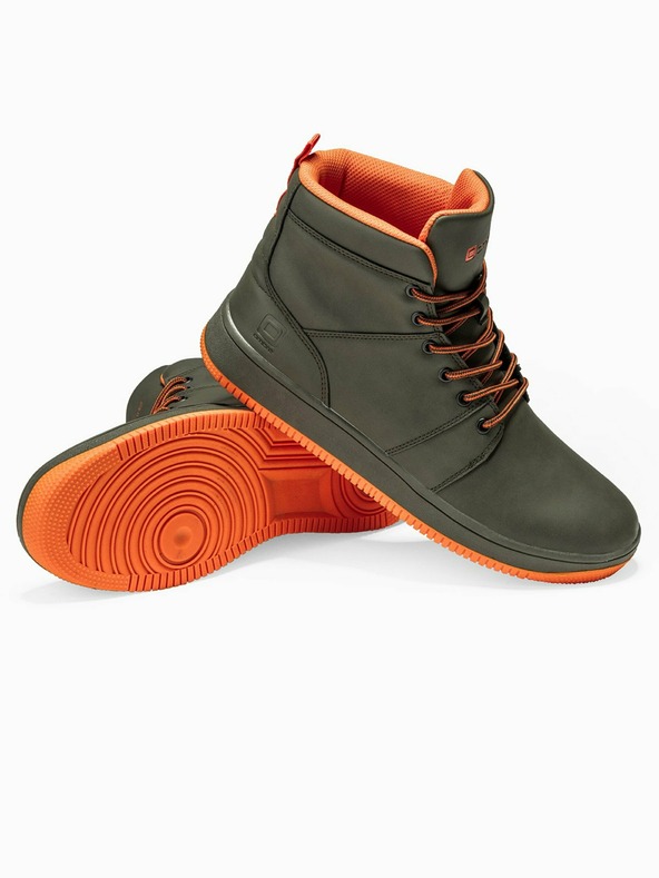 Ombre Clothing Khaki pánské kotníkové tenisky T311