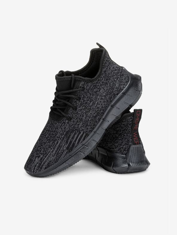 Ombre Clothing Černé pánské žíhané tenisky Ombre Clothing