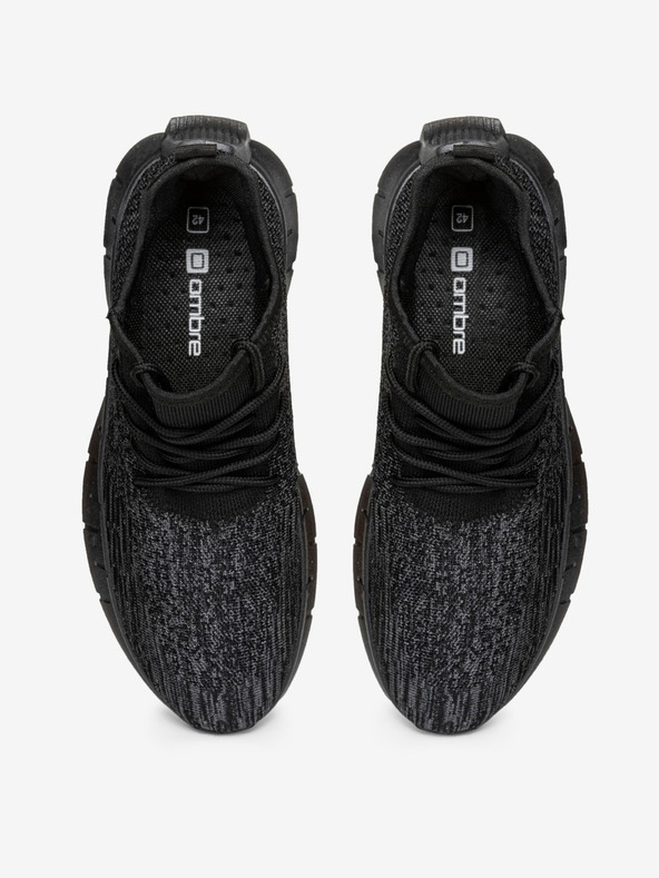 Ombre Clothing Černé pánské žíhané tenisky Ombre Clothing