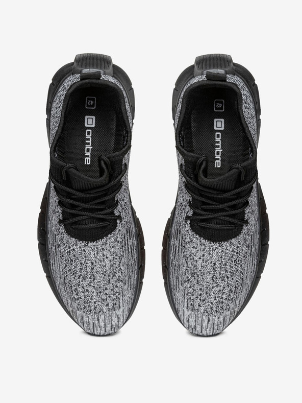 Ombre Clothing Šedé pánské žíhané tenisky Ombre Clothing