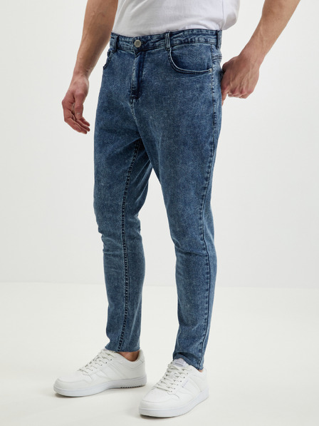 Ombre Clothing Tmavě modré pánské slim fit džíny Ombre Clothing P923