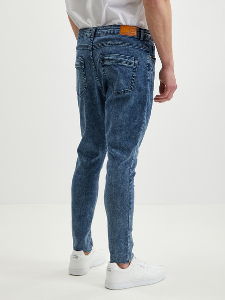 Ombre Clothing Tmavě modré pánské slim fit džíny Ombre Clothing P923
