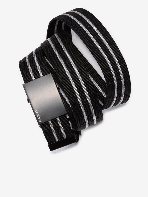 Ombre Clothing Šedo-černý pánský pruhovaný pásek Ombre Clothing