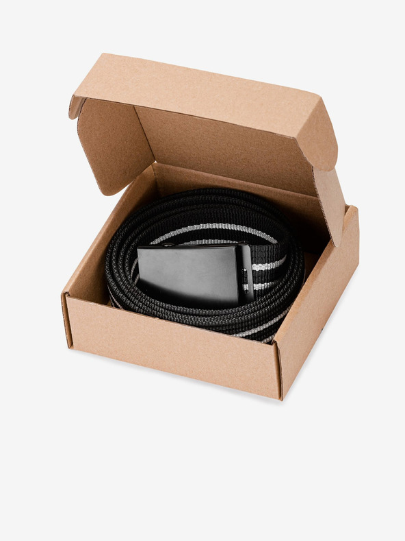 Ombre Clothing Šedo-černý pánský pruhovaný pásek Ombre Clothing