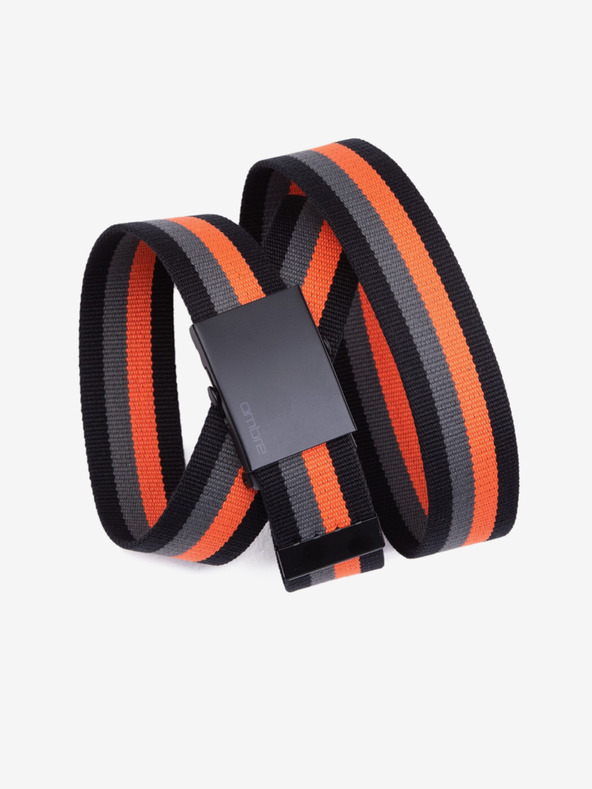 Ombre Clothing Oranžovo-černý pánský látkový pásek Ombre Clothing A650