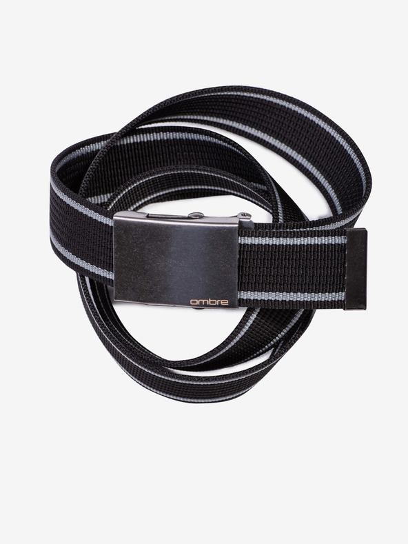 Ombre Clothing Šedo-černý pánský látkový pásek Ombre Clothing