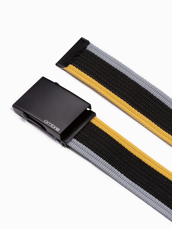 Ombre Clothing Žluto-černý pánský pruhovaný pásek Ombre Clothing