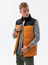 Ombre Clothing Černo-hořčicová pánská prošívaná vesta Ombre Clothing