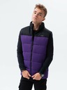 Ombre Clothing Černo-fialová pánská prošívaná vesta Ombre Clothing