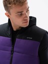 Ombre Clothing Černo-fialová pánská prošívaná vesta Ombre Clothing
