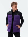 Ombre Clothing Černo-fialová pánská prošívaná vesta Ombre Clothing