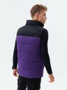 Ombre Clothing Černo-fialová pánská prošívaná vesta Ombre Clothing