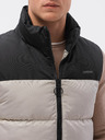 Ombre Clothing Černo-béžová pánská prošívaná vesta Ombre Clothing