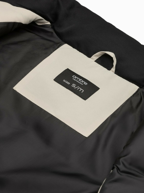 Ombre Clothing Černo-béžová pánská prošívaná vesta Ombre Clothing