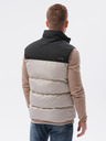 Ombre Clothing Černo-béžová pánská prošívaná vesta Ombre Clothing