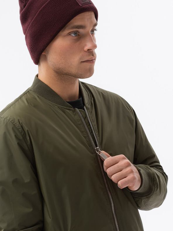 Ombre Clothing Khaki pánská přechodná bunda Ombre Clothing C538