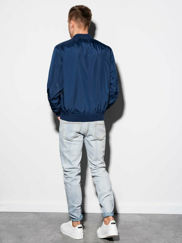 Ombre Clothing Pánská jarní bomber bunda C439 - námořnická