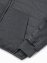 Ombre Clothing Tmavě šedcá pánská lehká bunda s kapucí Ombre Clothing