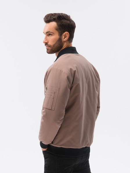 Ombre Clothing Béžový pánský bomber C516