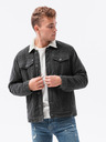Ombre Clothing Tmavě šedá pánská přechodná bunda Ombre Clothing C524