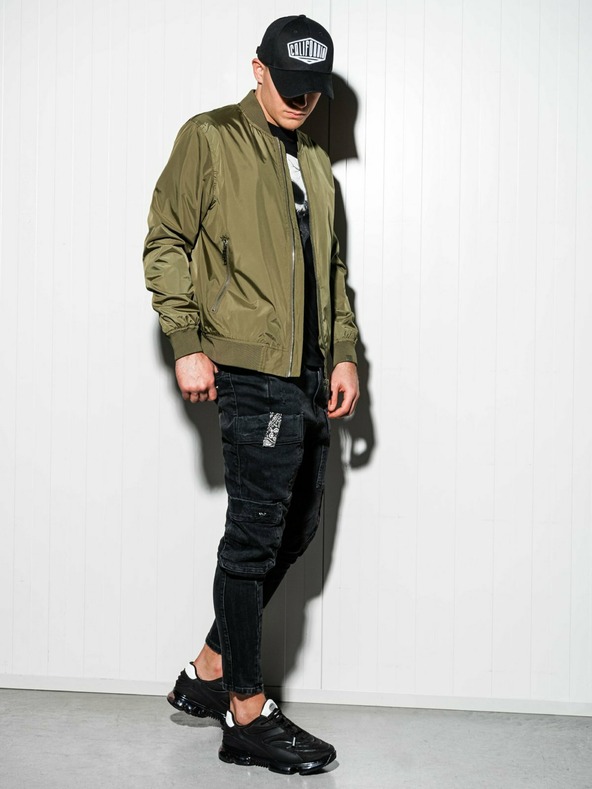 Ombre Clothing Khaki pánská lehká bunda C439