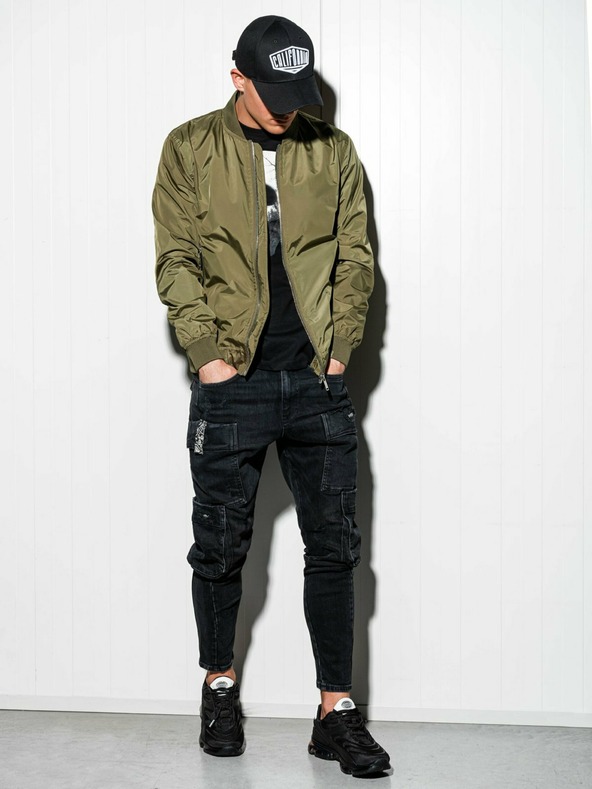 Ombre Clothing Khaki pánská lehká bunda C439