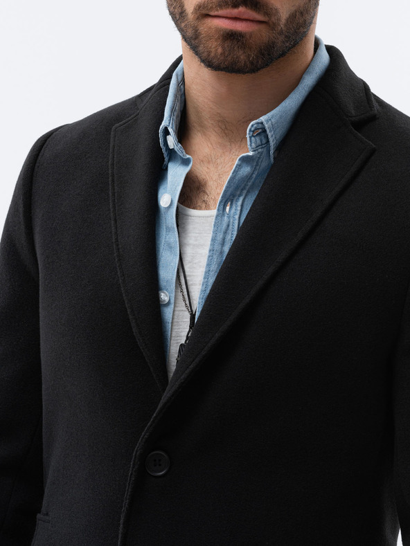 Ombre Clothing Černý pánský lehký kabát Ombre Clothing