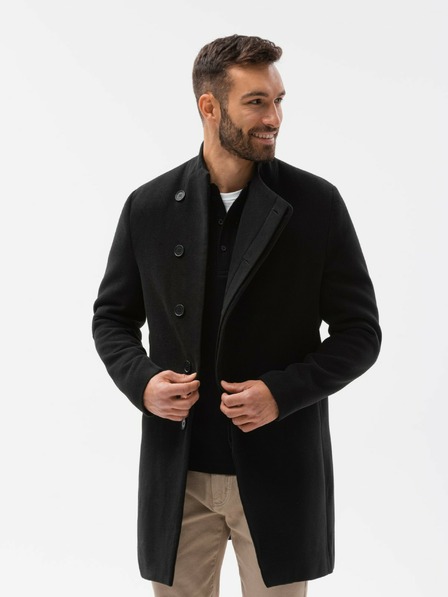 Ombre Clothing Černý pánský kabát Ombre Clothing C501