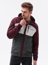Ombre Clothing Šedo-vínová pánská přechodná bunda Ombre Clothing C447