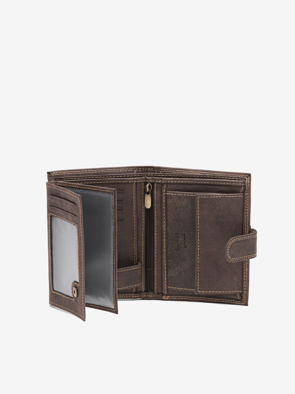 Ombre Clothing Hnědá pánská kožená peněženka Ombre Clothing A091