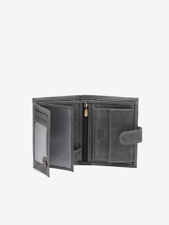 Ombre Clothing Pánská kožená peněženka - černá A091