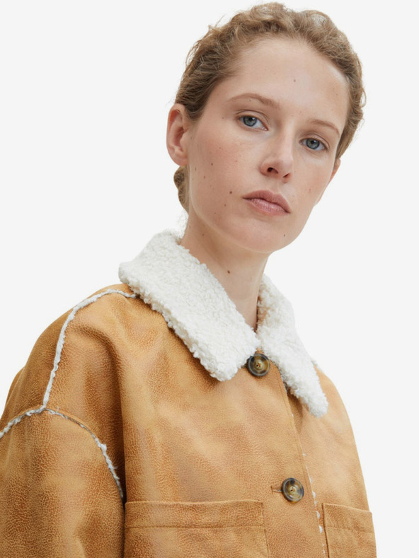 Tom Tailor Světle hnědá dámská bunda s umělým kožíškem Tom Tailor