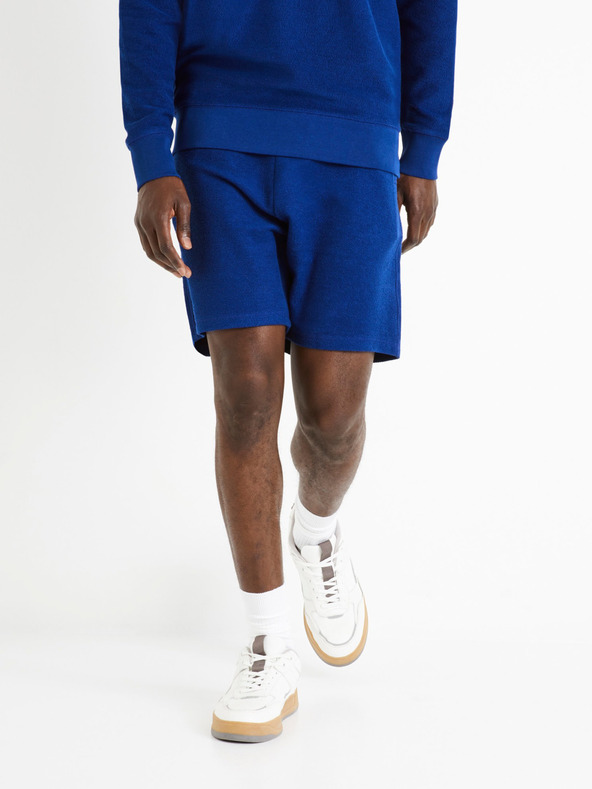 Celio Tmavě modré pánské teplákové kraťasy Celio Doreverse
