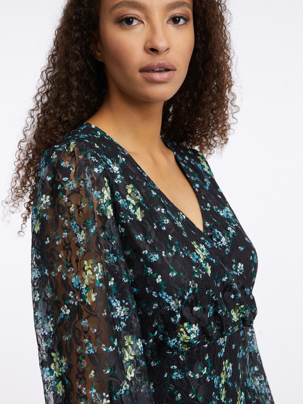 Orsay Černé dámské květované šaty ORSAY