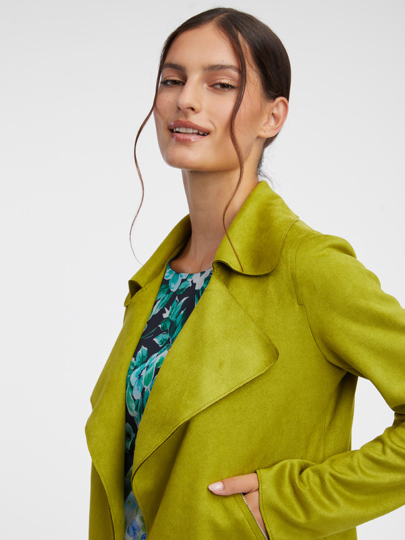 Orsay Světle zelená dámská lehká bunda v semišové úpravě ORSAY