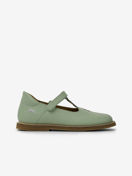Camper Zelené holčičí kožené polobotky Camper