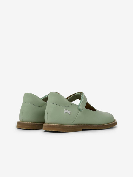 Camper Zelené holčičí kožené polobotky Camper