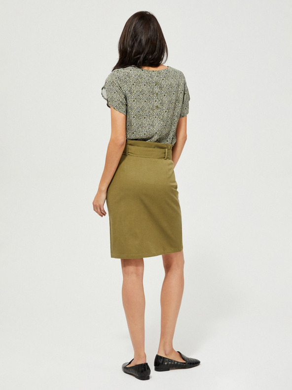 Moodo Khaki sukně s vázankou Moodo