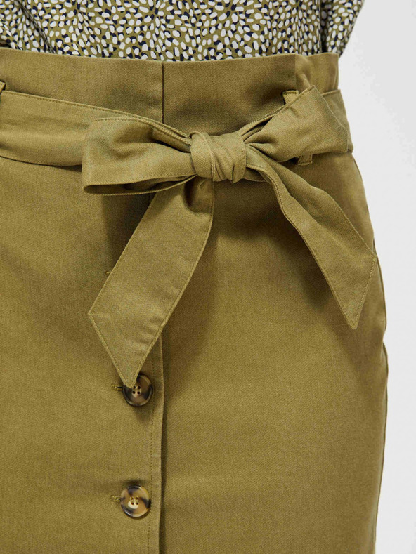 Moodo Khaki sukně s vázankou Moodo