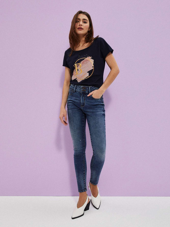 Moodo Tmavě modré dámské džíny Moodo